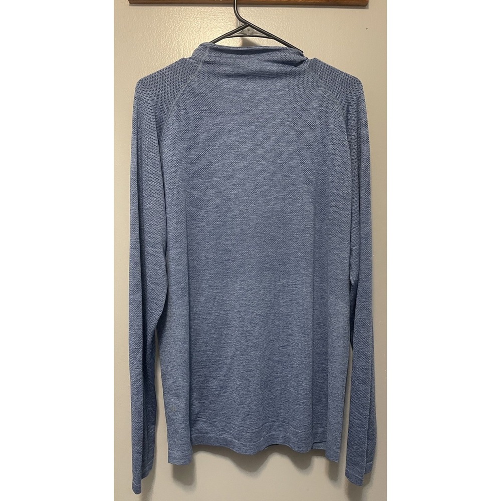 Lululemon Blue Iron Man shirt Men's Size Large Half Zip Long Sleeve Performance - Picture 2 of 4